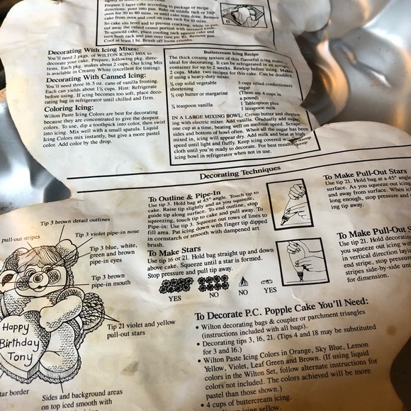 Vintage 1985 Wilton PC Popple Aluminum Cake Pan 2105-2060 - Picture 8 of 9